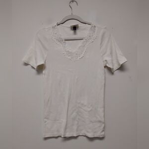 Womens T-shirt With Lace Size Large #406